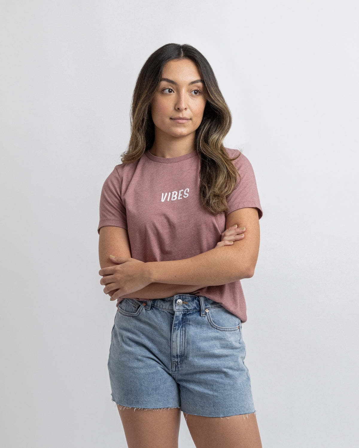 Womens Vibes Tee - Mauve