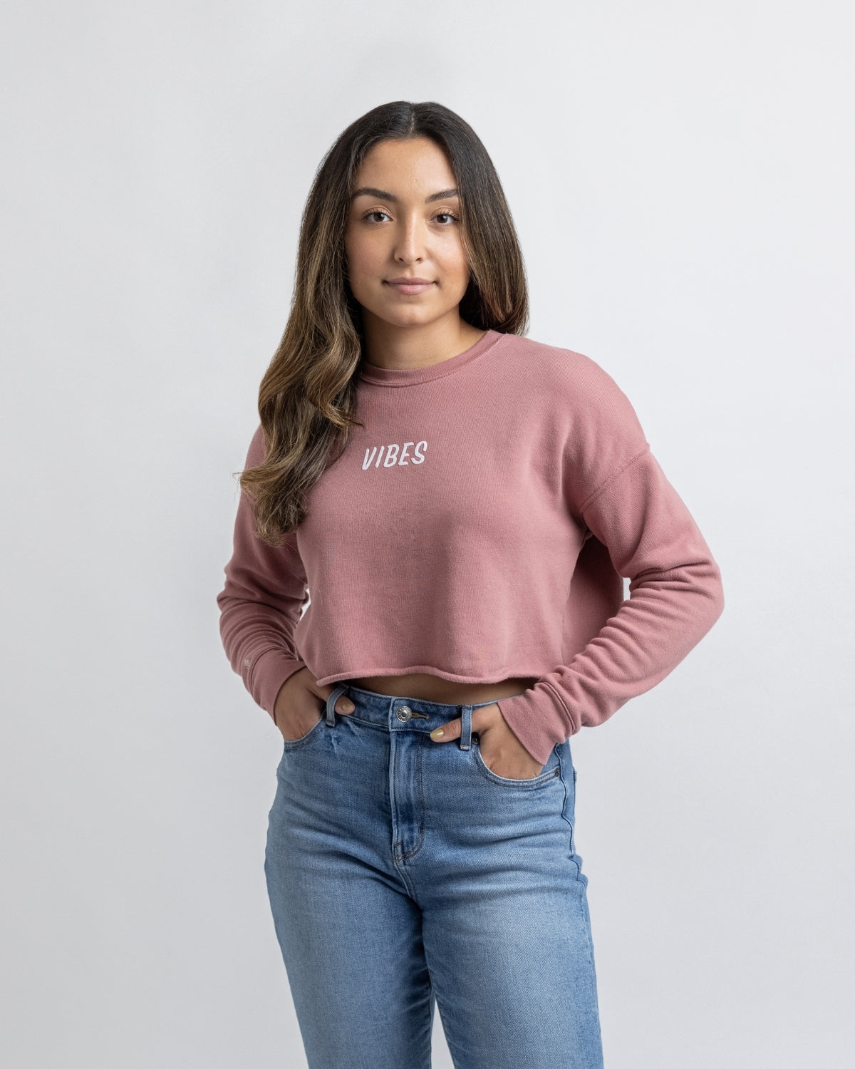Cropped Sweatshirt- Mauve
