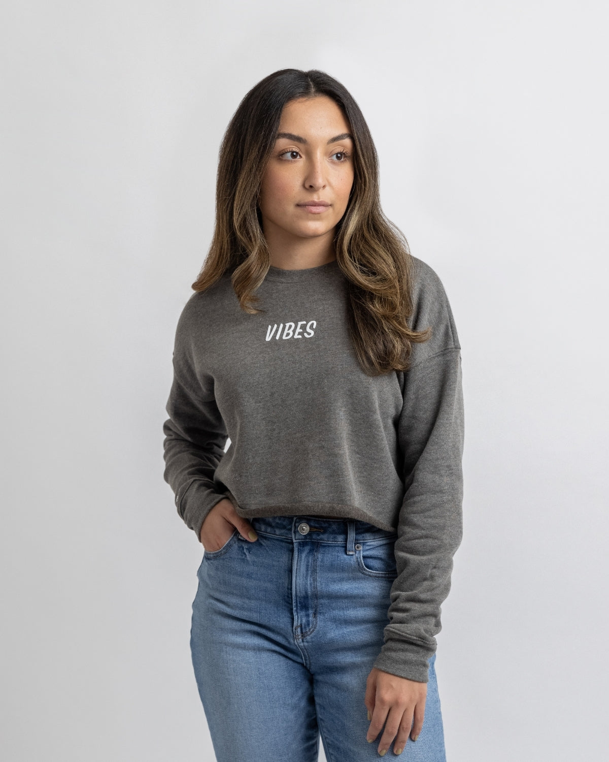 Cropped Sweatshirt - Grey